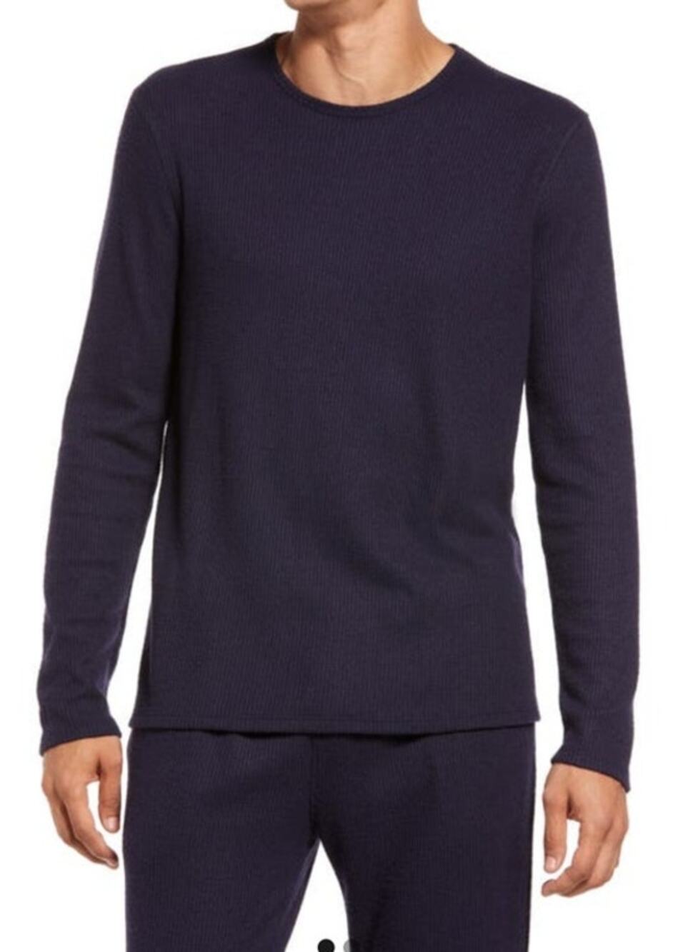 ATM Anthony Thomas Melillo Thermal Knit T-Shirt in Ink Size X-Large